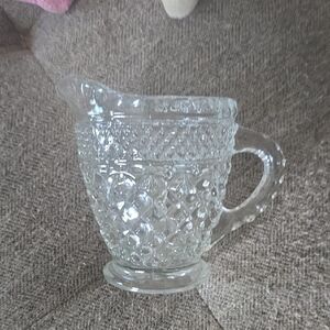 Clear Textured Glass Creamer Pitcher - Decorative Glassware